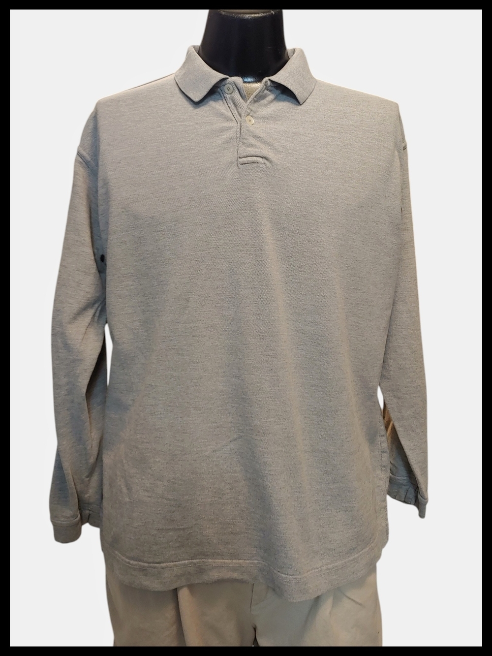 Men's Long-Sleeve Polo Shirt - Gray